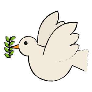 300x300 Vector Dove With Olive Branch Royalty Free Stock Image