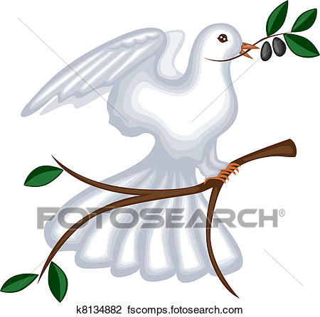 450x446 Clipart Of The Dove With Olive Branch K8134882