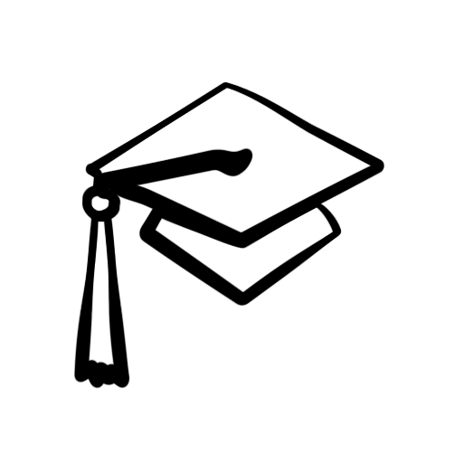 512x512 White Graduation Cap Clip Art