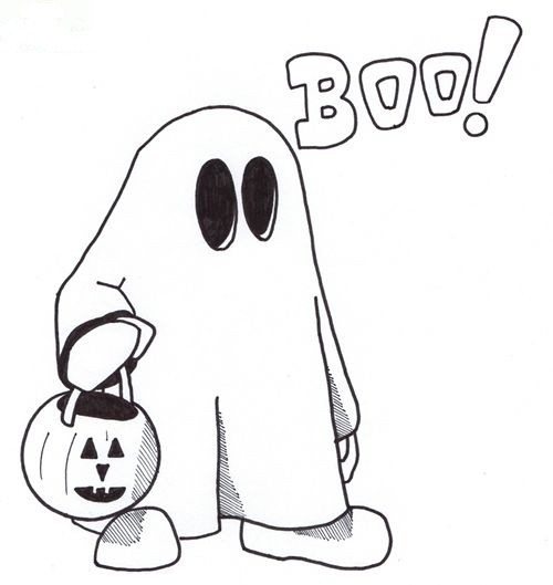 500x529 Ghost Halloween Coloring Pages Ghost Boo Costume Halloween