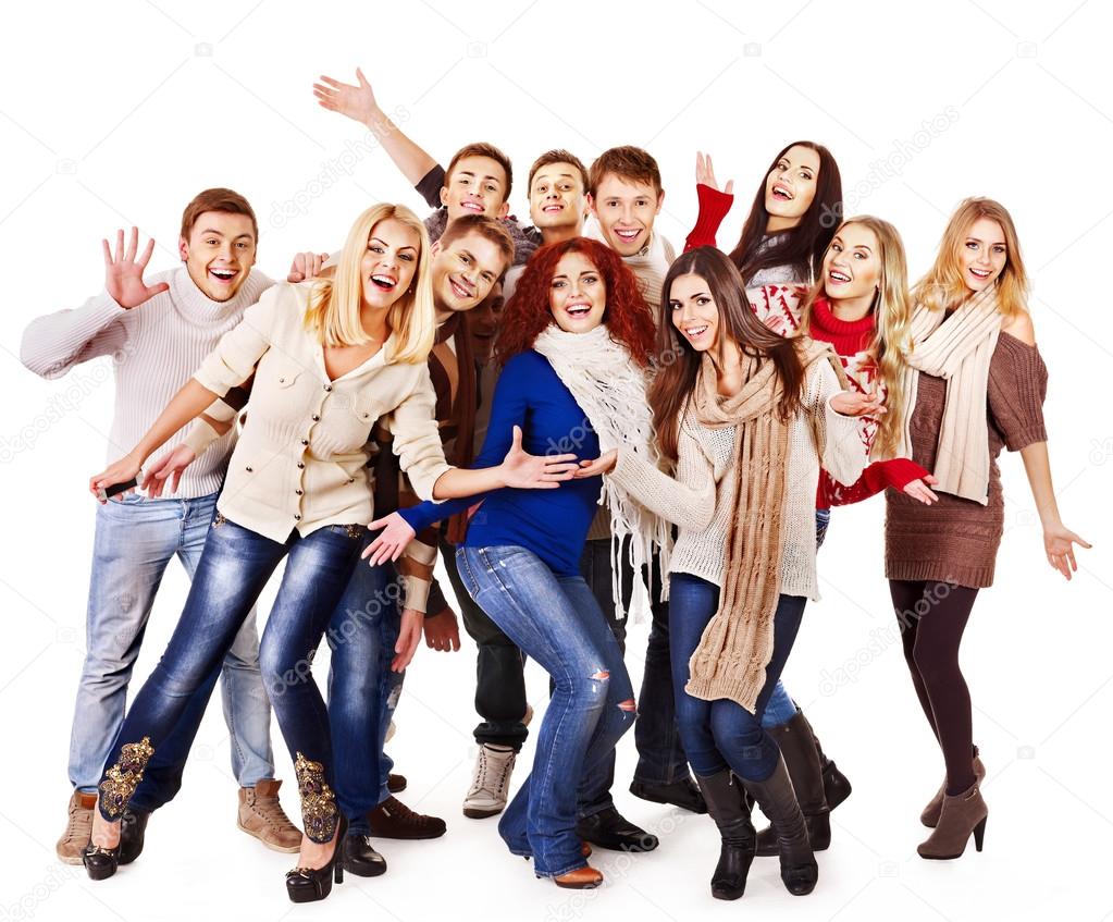 1023x847 Group People Wearing Winter Clothes. Stock Photo Poznyakov