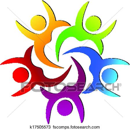 450x450 Clipart Of Teamwork Happy People Logo K17505573