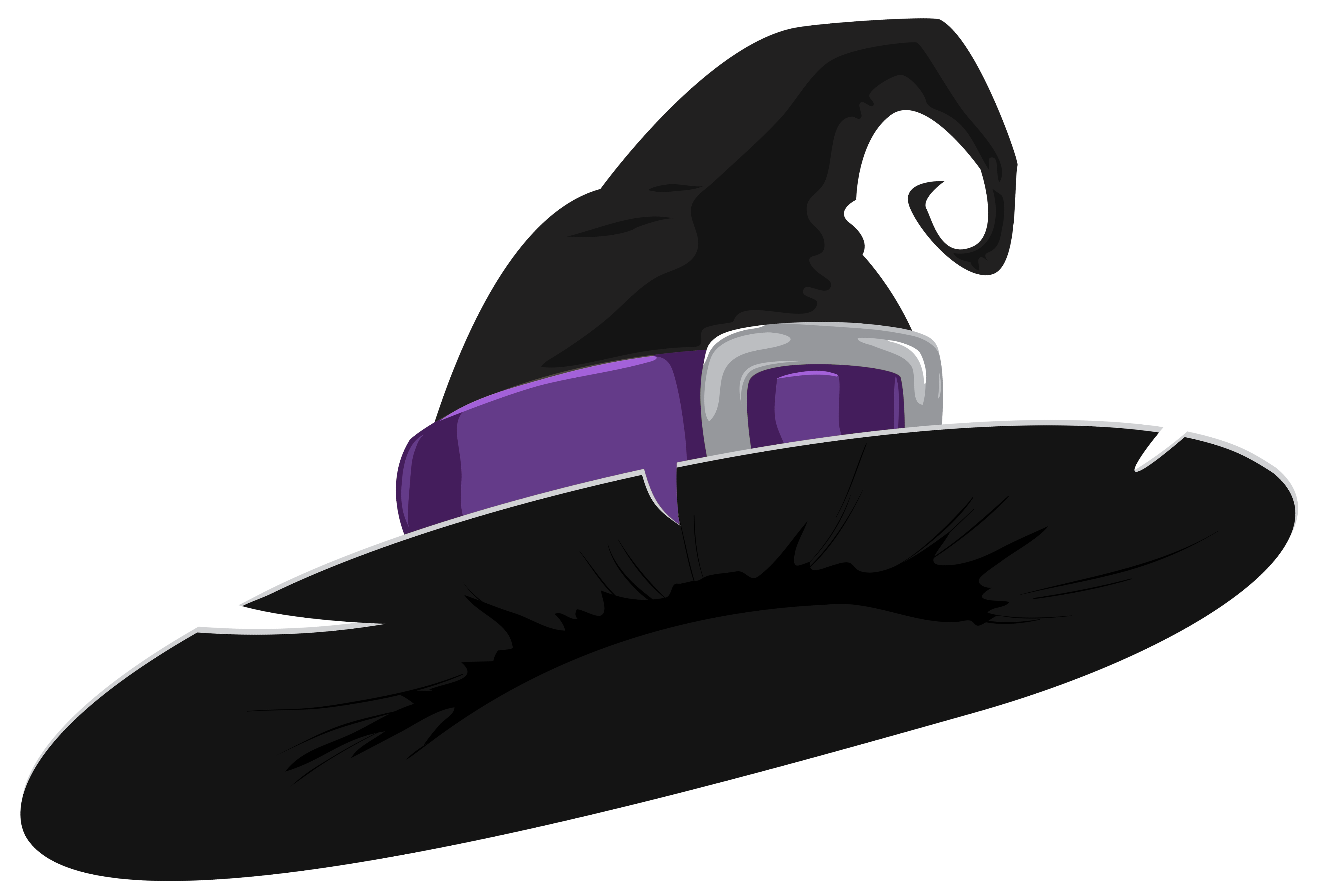 4764x3184 Witch Hat Black And Purple Clipart Image