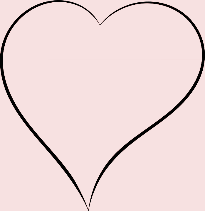 698x720 Free Printable Heart Shape Template