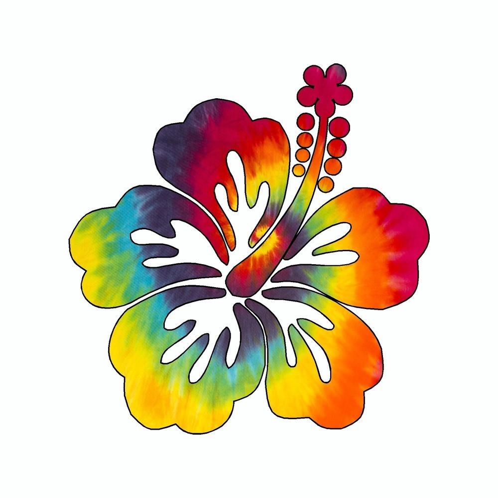 1000x999 Hibiscus Flower Tie Dye Vinyl Car Sticker Doggy Style Gifts