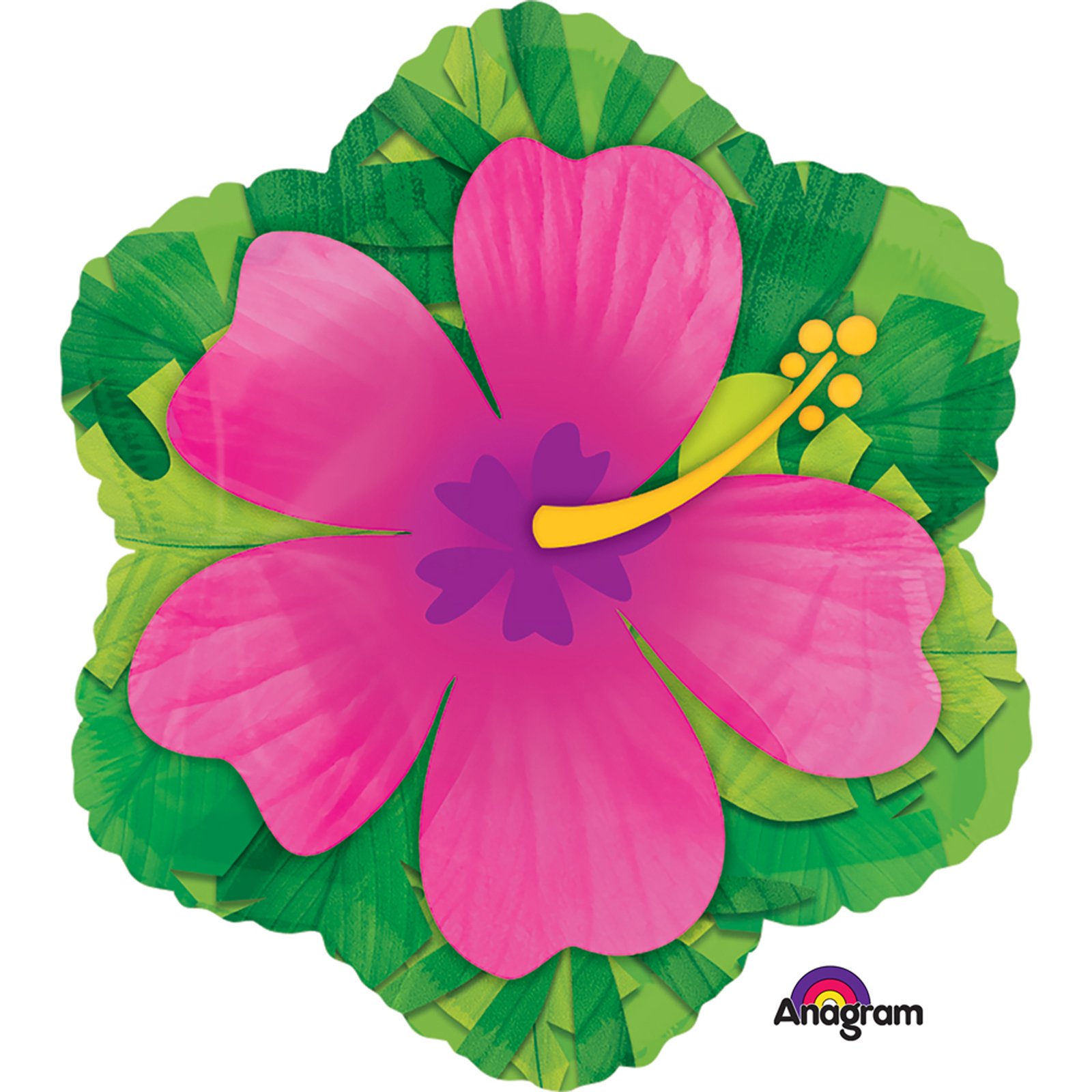 1600x1600 Pink Hibiscus Flower Shaped Foil Balloon
