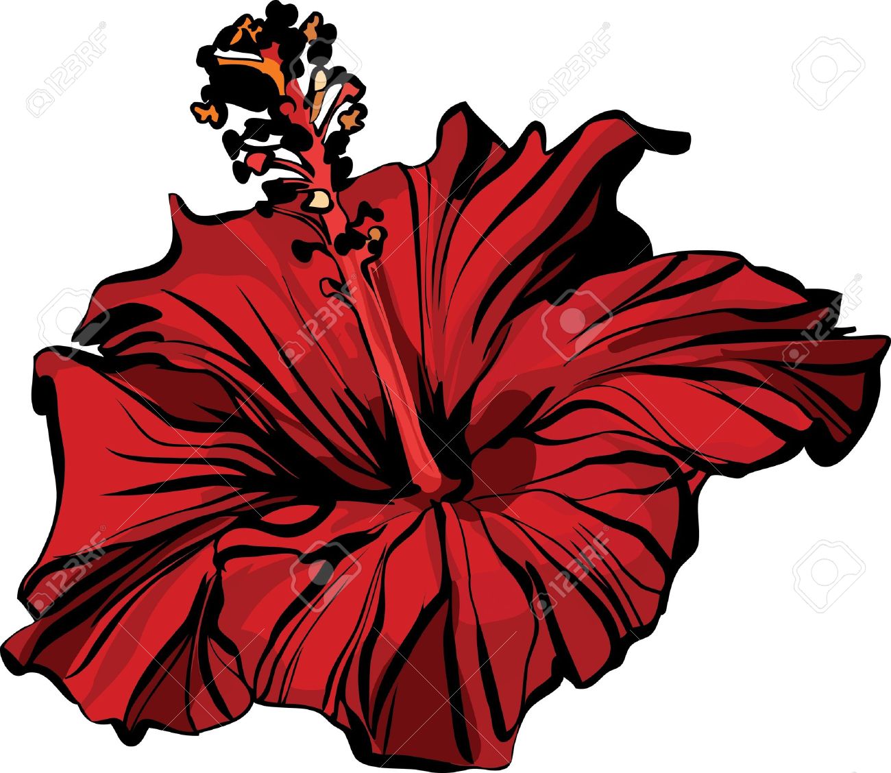 1300x1128 Drawn Hibiscus Pretty Simple Flower