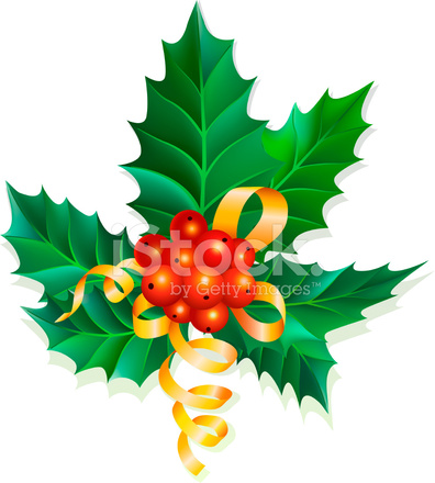 396x440 Christmas Holly Berries Stock Vector