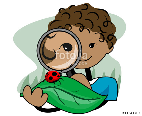 500x408 Boy With Magnifying Glass Clipart