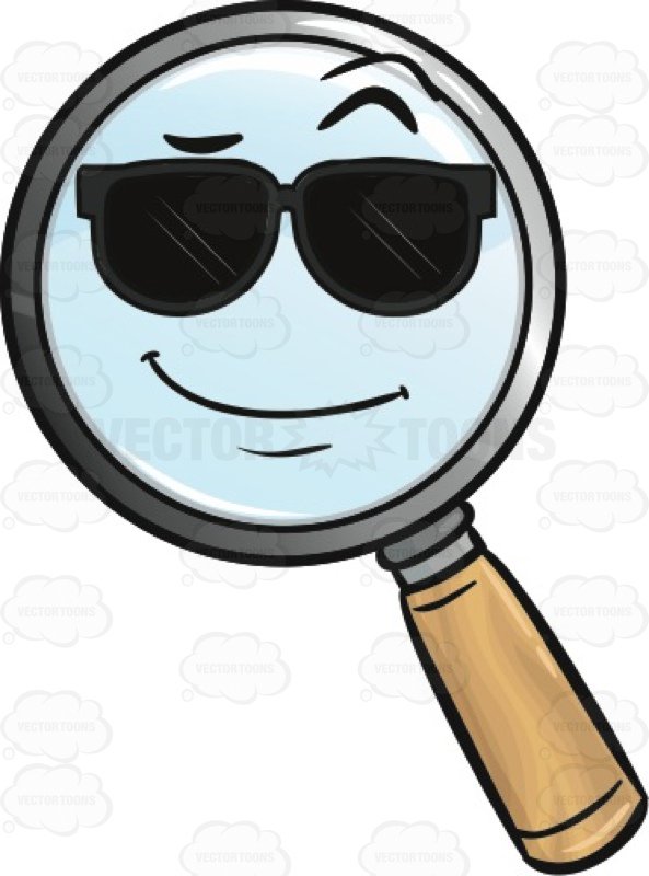 593x800 Cool Looking Magnifying Glass Emoji Cartoon Clipart