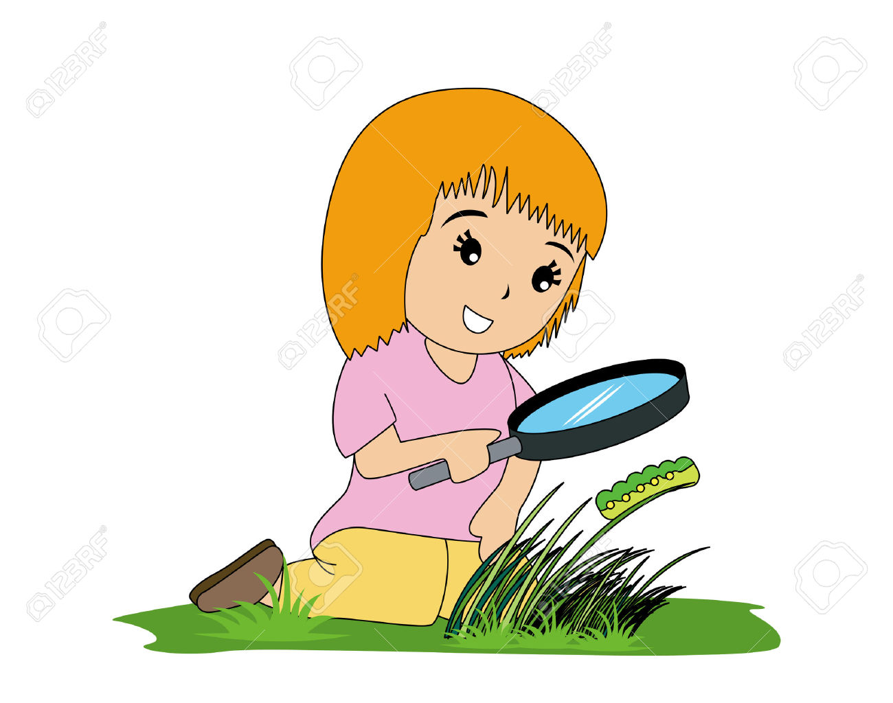 1300x1024 Girl With Magnifying Glass Clipart