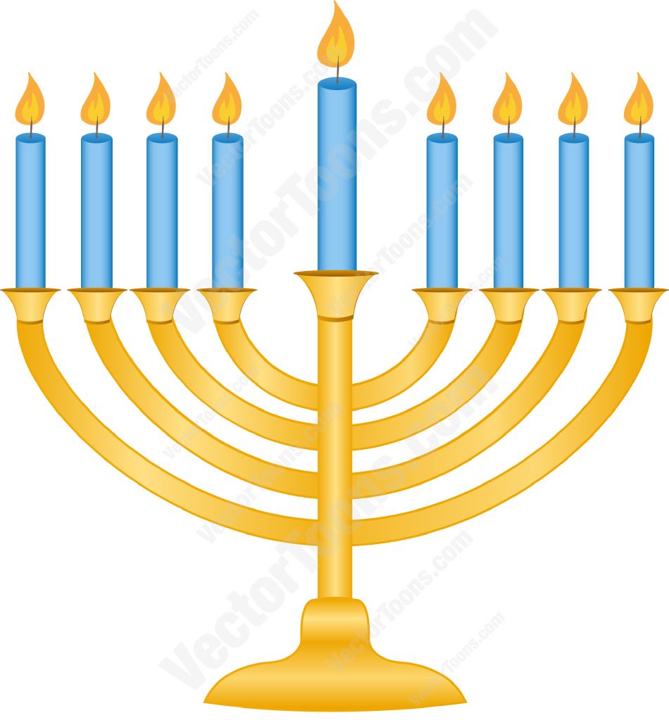 950x1023 Gold Menorah With Lit Candles Cartoon Clipart