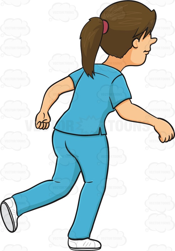 558x800 Running Nurse Clipart