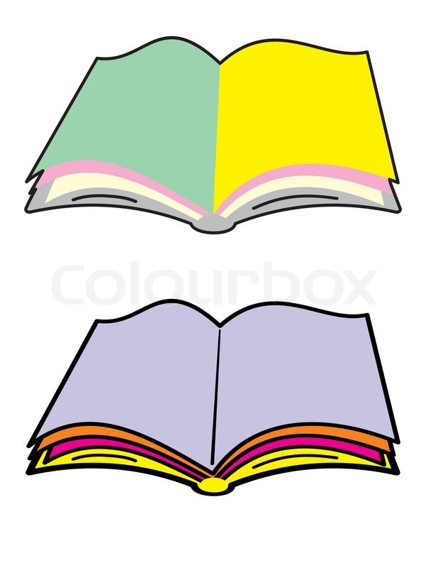 618x800 Open Book With Blank Color Pages