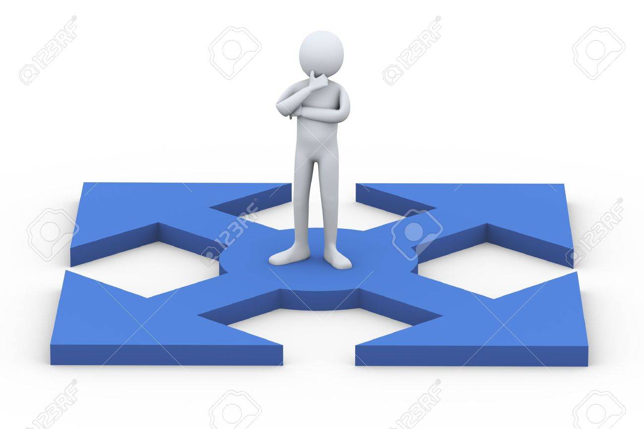 1300x866 3d Illustration Of Confused Person Thinking Which Way To Choose