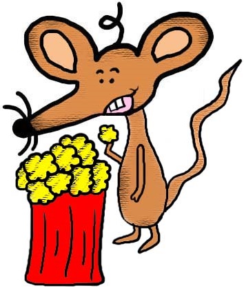 354x418 Mouse With Popcorn Clipart Illustration
