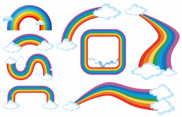 626x402 Different Shapes Of Rainbow Vector Free Download