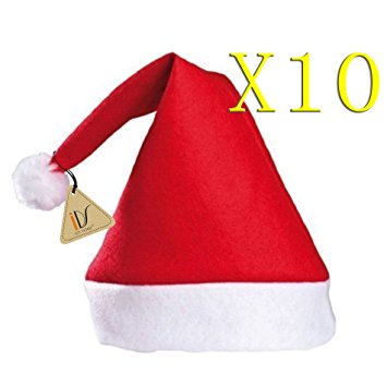 355x355 Merry Christmas Hat Bulk Santa Hats Pack Of 10 Toys