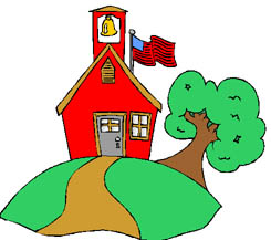 245x217 Red School House With An Clipart Panda