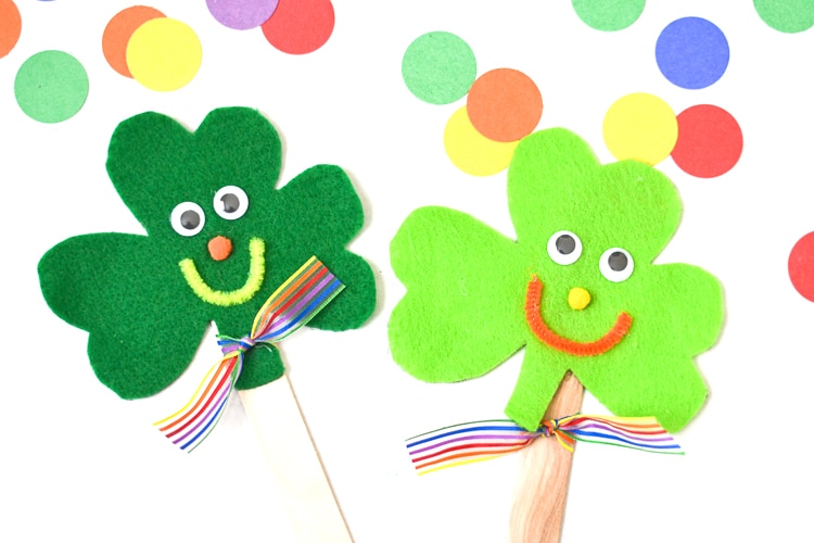 750x500 Felt Shamrock Craft Stick Puppets
