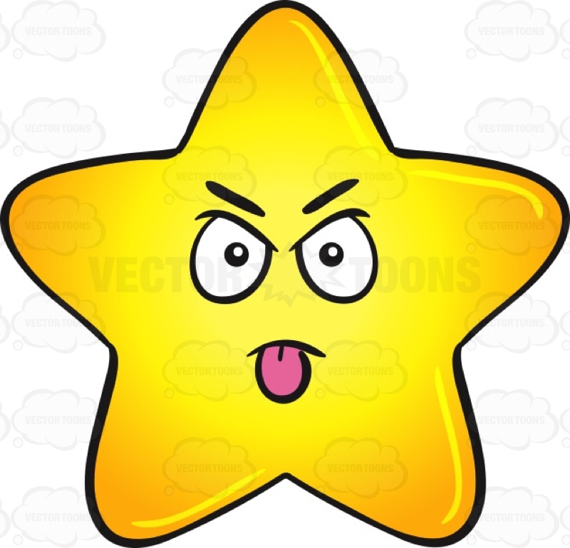 800x770 Single Gold Star Cartoon Sticking Out Tongue Emoji Cartoon Clipart