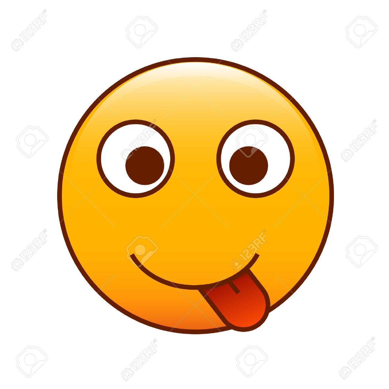 1300x1300 Cute Emoticon Sticking Out His Tongue. Vector Emoji Smiley Royalty