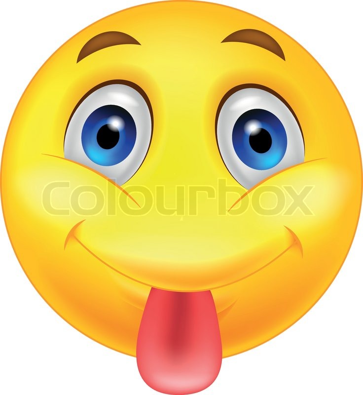 736x800 Vector Illustration Of Smiley Emoticon Sticking Out His Tongue