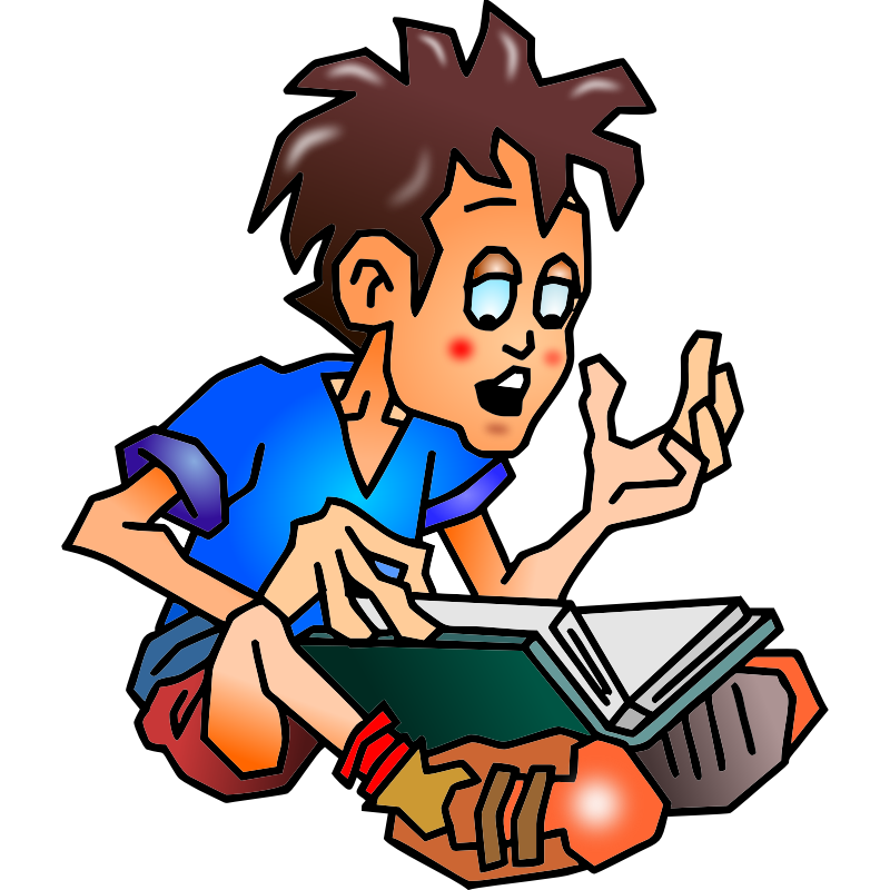 800x800 Cartoon Boy Reading Book