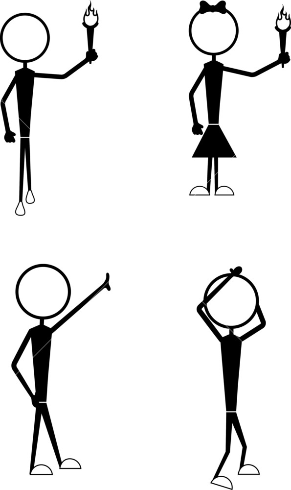 595x1000 Stick Figure People In Position Royalty Free Stock Image