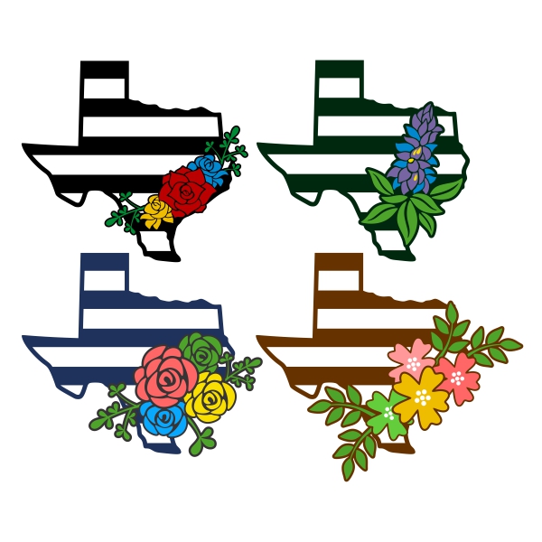 600x600 Texas Heart Flag Cuttable Design