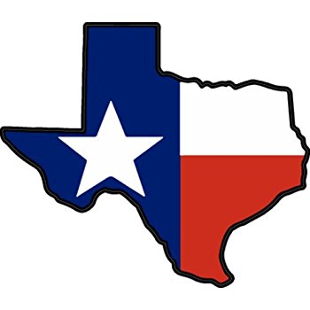 350x350 Texas State Map Flag Car Bumper Window Sticker 4 X 4