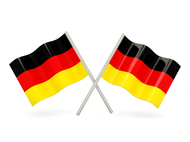 640x480 Two Wavy Flags. Illustration Of Flag Of Germany