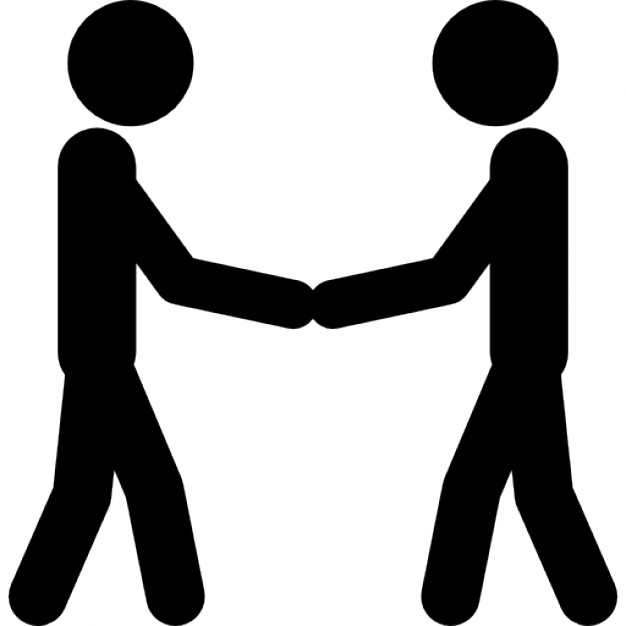 626x626 Two Stick Man Variants Shaking Hands Icons Free Download