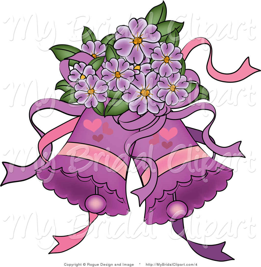 1024x1044 Bridal Vector Clipart Of Purple Wedding Bells And Flowers By Pams