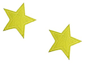 300x225 2 Pieces Yellow Star Iron On Patch Applique Motif