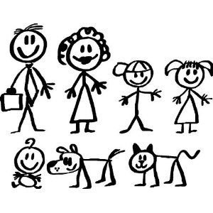 300x300 Stick Figure Family Clipart