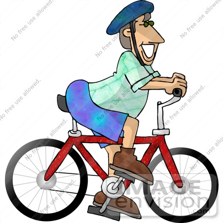 450x450 Man Riding A Bike To Save Gas Money And To Protect The Environment