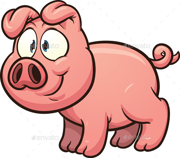 590x517 Cartoon Pig By Memoangeles Graphicriver