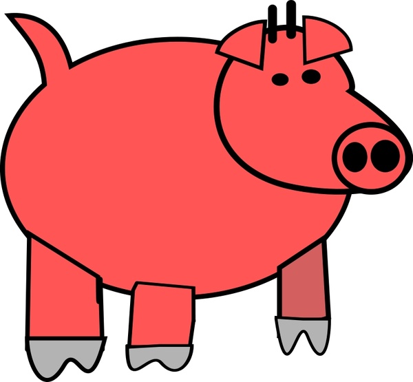 600x555 Cartoon Pig Free Vector In Open Office Drawing Svg ( Svg ) Vector