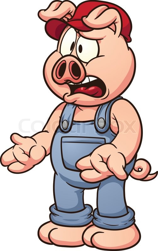 502x800 Cartoon Pig Talking. Vector Clip Art Illustration With Simple