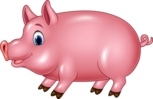 500x323 Cute Cartoon Pig Vector