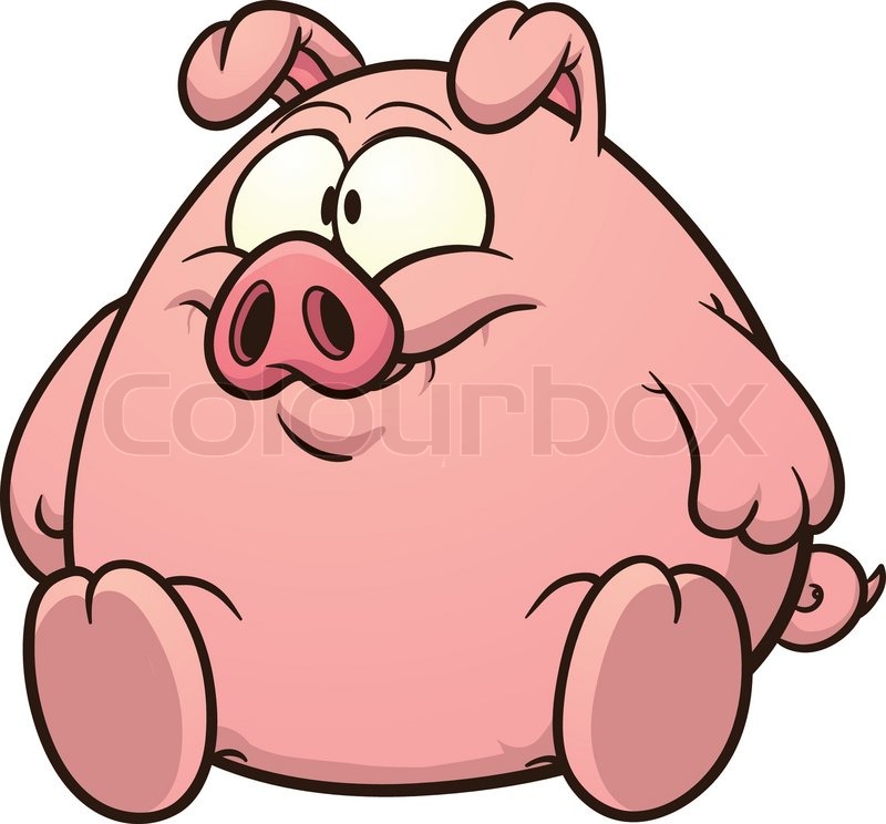 800x744 Fat Pig Clip Art. Vector Cartoon Illustration With Simple