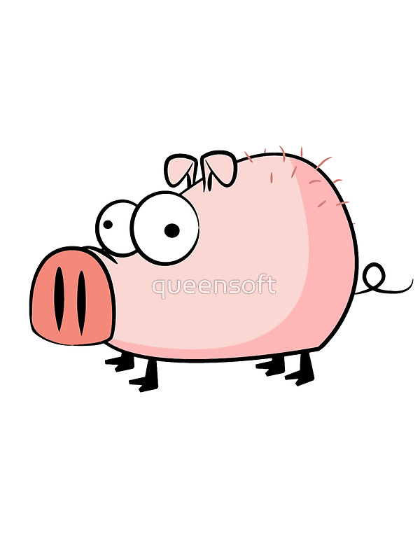 600x800 Funny Cartoon Pig Stickers By Queensoft Redbubble