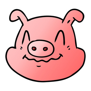 300x300 Cartoon Angry Pig Face Royalty Free Stock Image