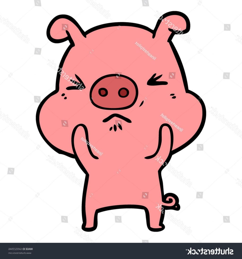 1024x1092 Best 15 Stock Vector Cartoon Angry Pig File Free