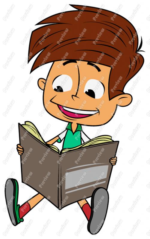 501x800 Boy Child Reading Clip Art