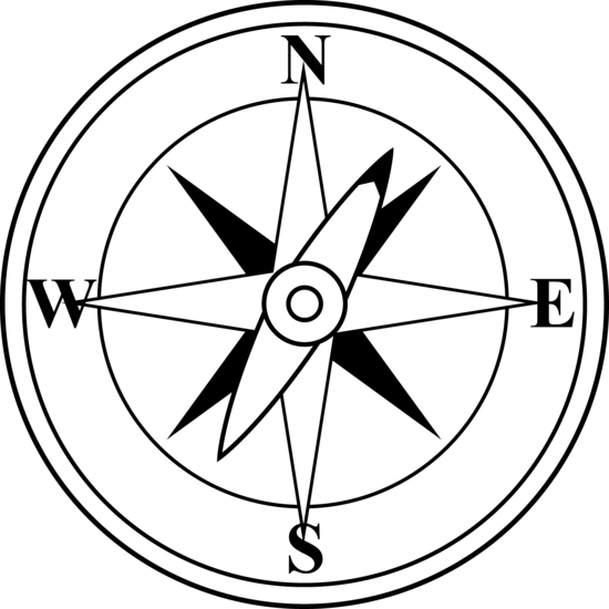 550x550 Black And White Compass