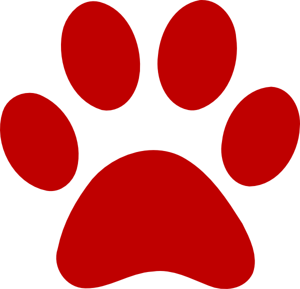 600x578 Red Dog Paw Print Clipart