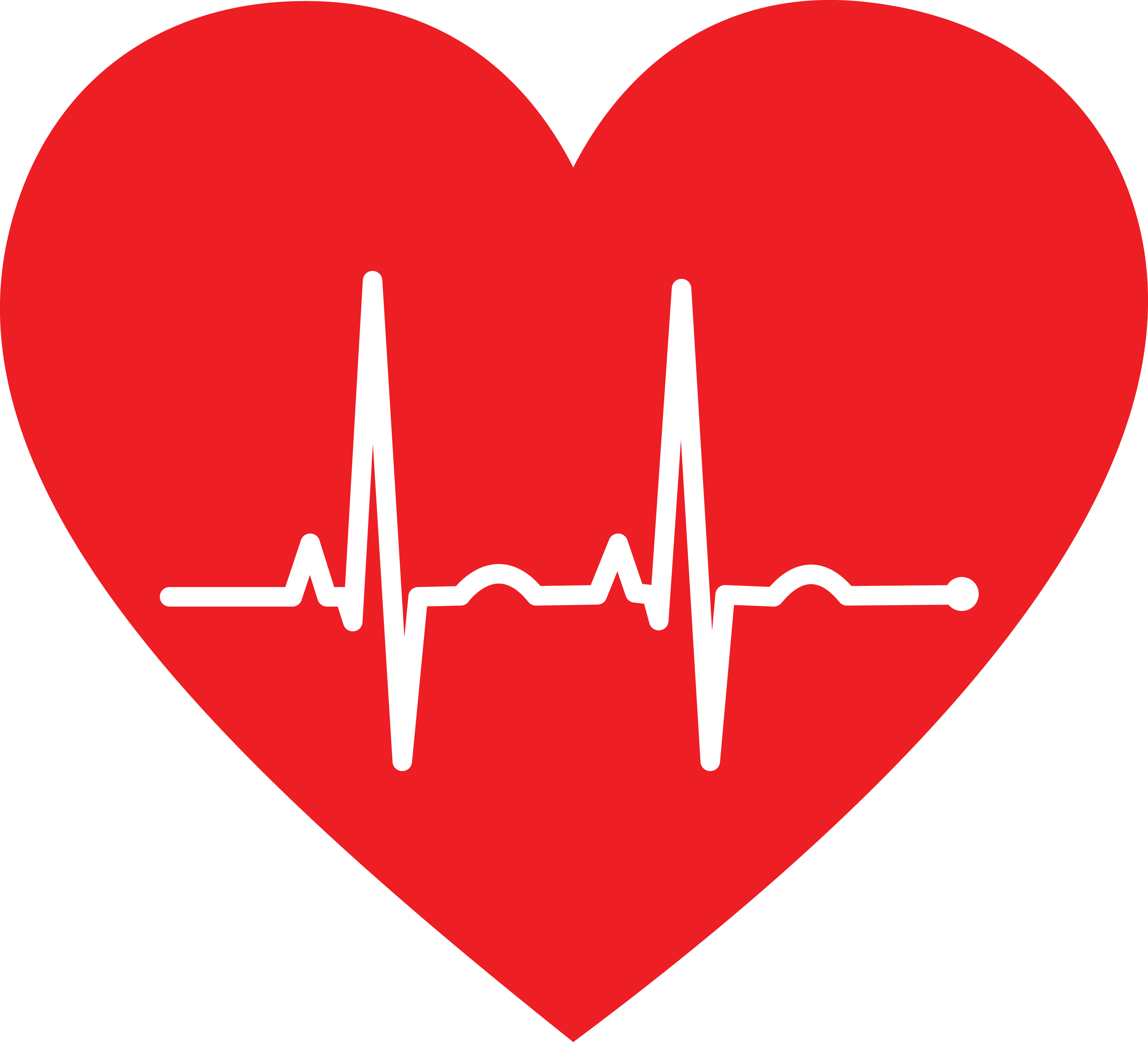 4000x3628 Clipart Of A Heart With An Ekg