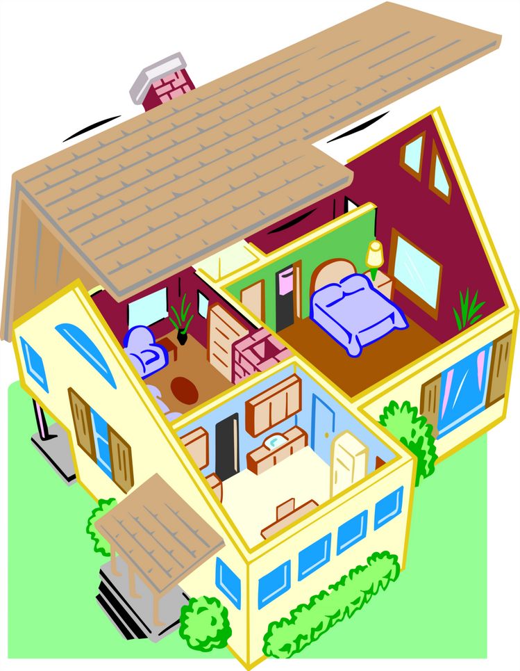 749x965 Free Inside House Clipart Image